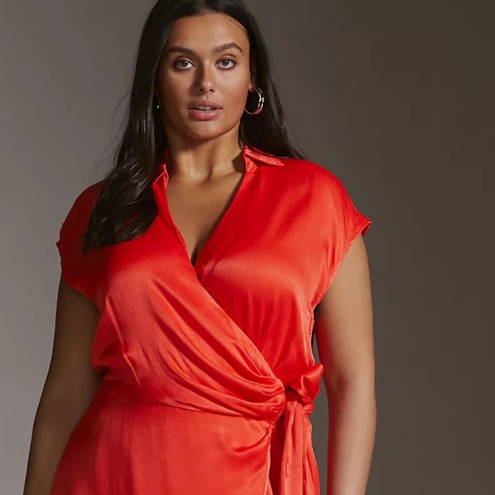 Anthropologie Maeve Open-Back Wrap Midi Dress - Picture 12 of 14